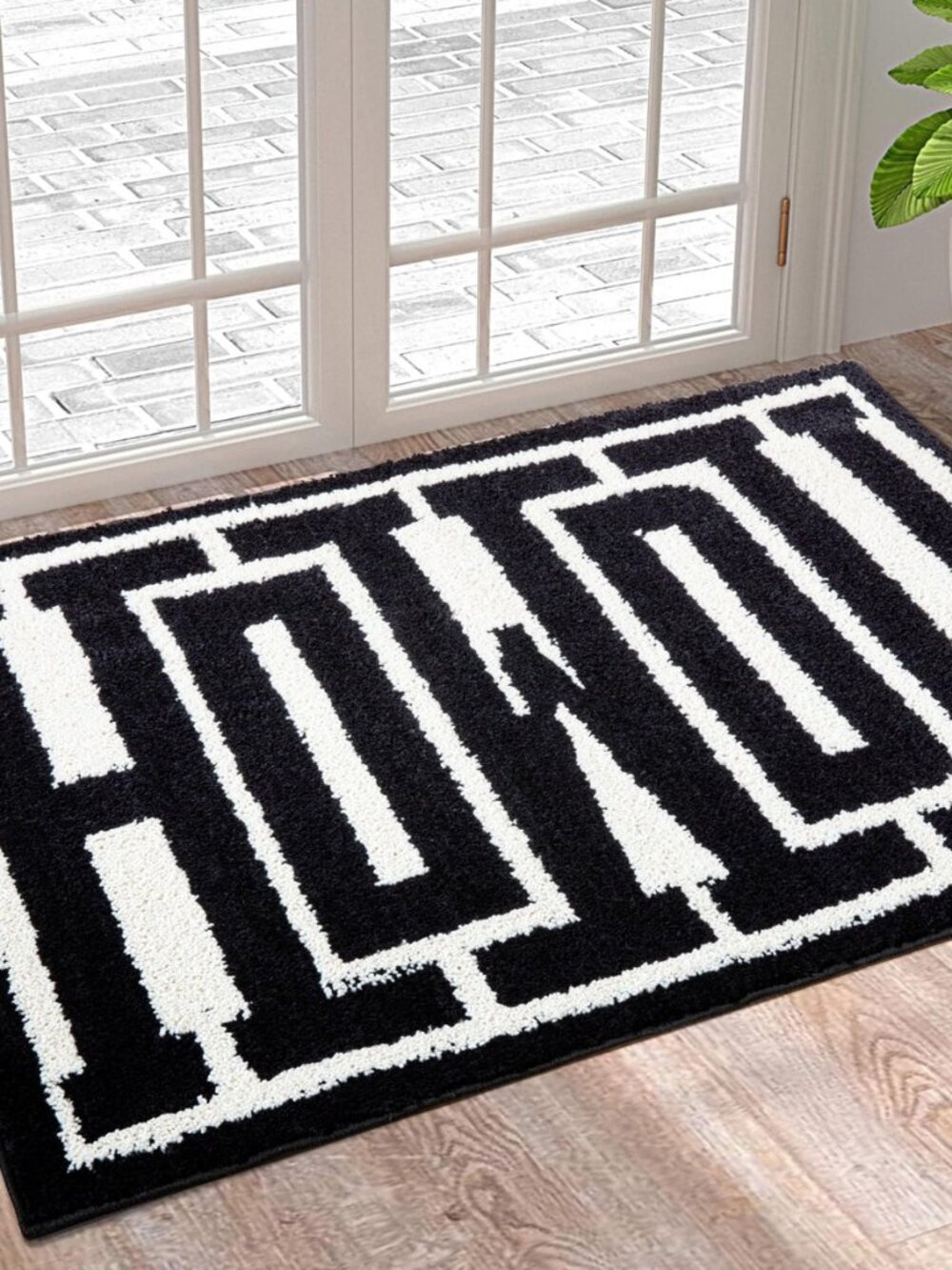 Washable Howdy Rug Indoor Doormat, Cowboy Country Rustic Southwestern Bathroom